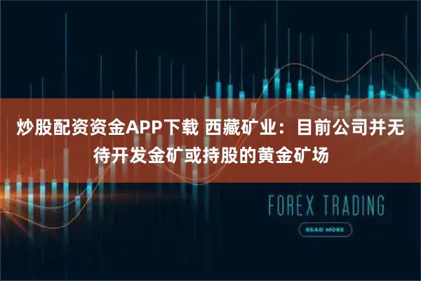 炒股配资资金APP下载 西藏矿业：目前公司并无待开发金矿或持股的黄金矿场