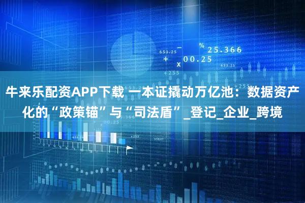 牛来乐配资APP下载 一本证撬动万亿池：数据资产化的“政策锚”与“司法盾”_登记_企业_跨境
