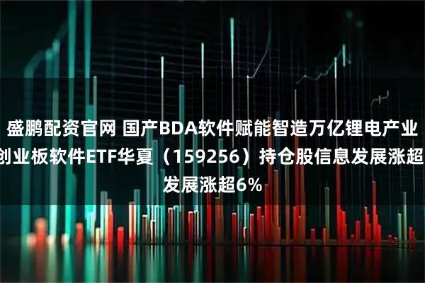 盛鹏配资官网 国产BDA软件赋能智造万亿锂电产业，创业板软件ETF华夏（159256）持仓股信息发展涨超6%
